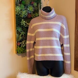 NWT Pink Rose lilac & white stripe sweater